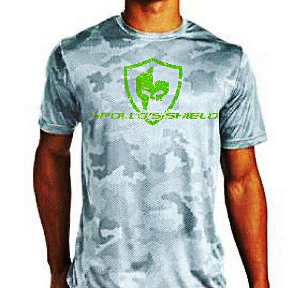 Performance Tee, Short Sleeve, Gray Camo w/ Green